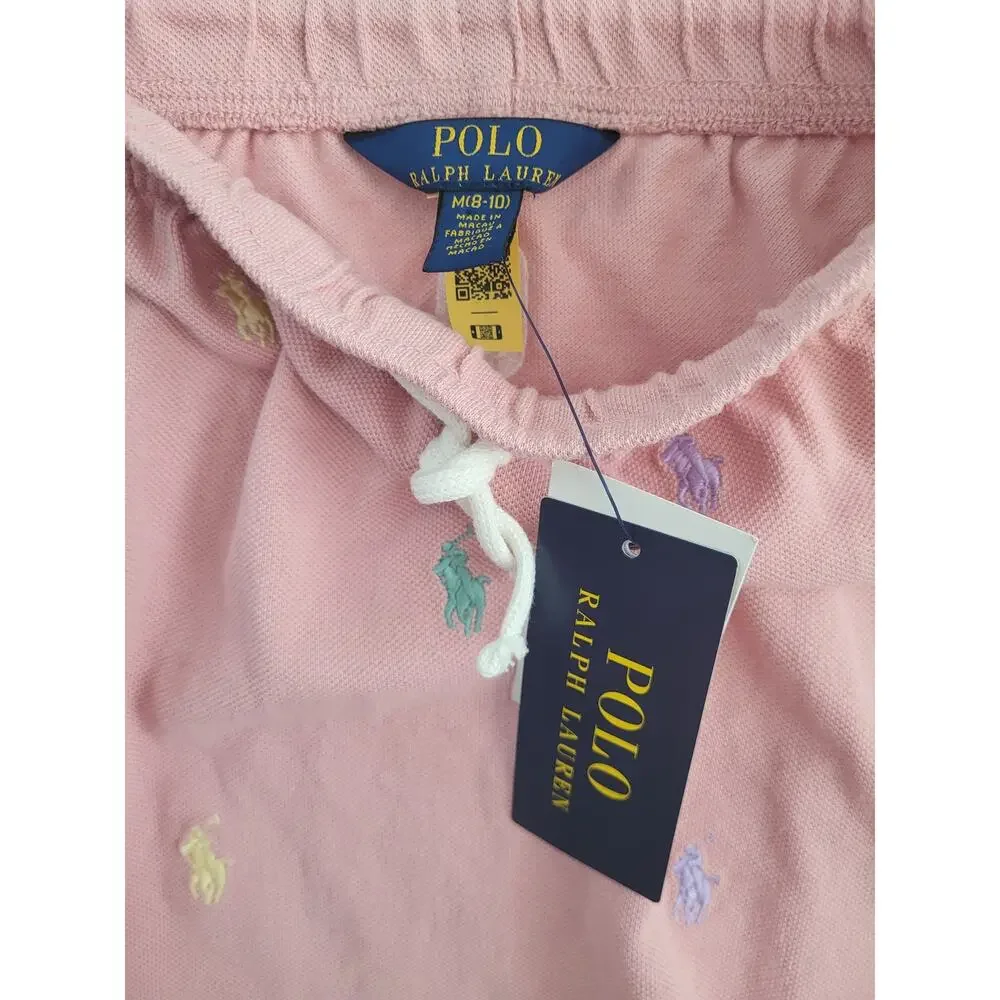 NWT Polo Ralph Lauren Girls Medium 8-10 Knit Skirt Rainbow Pony Logo Drawstring